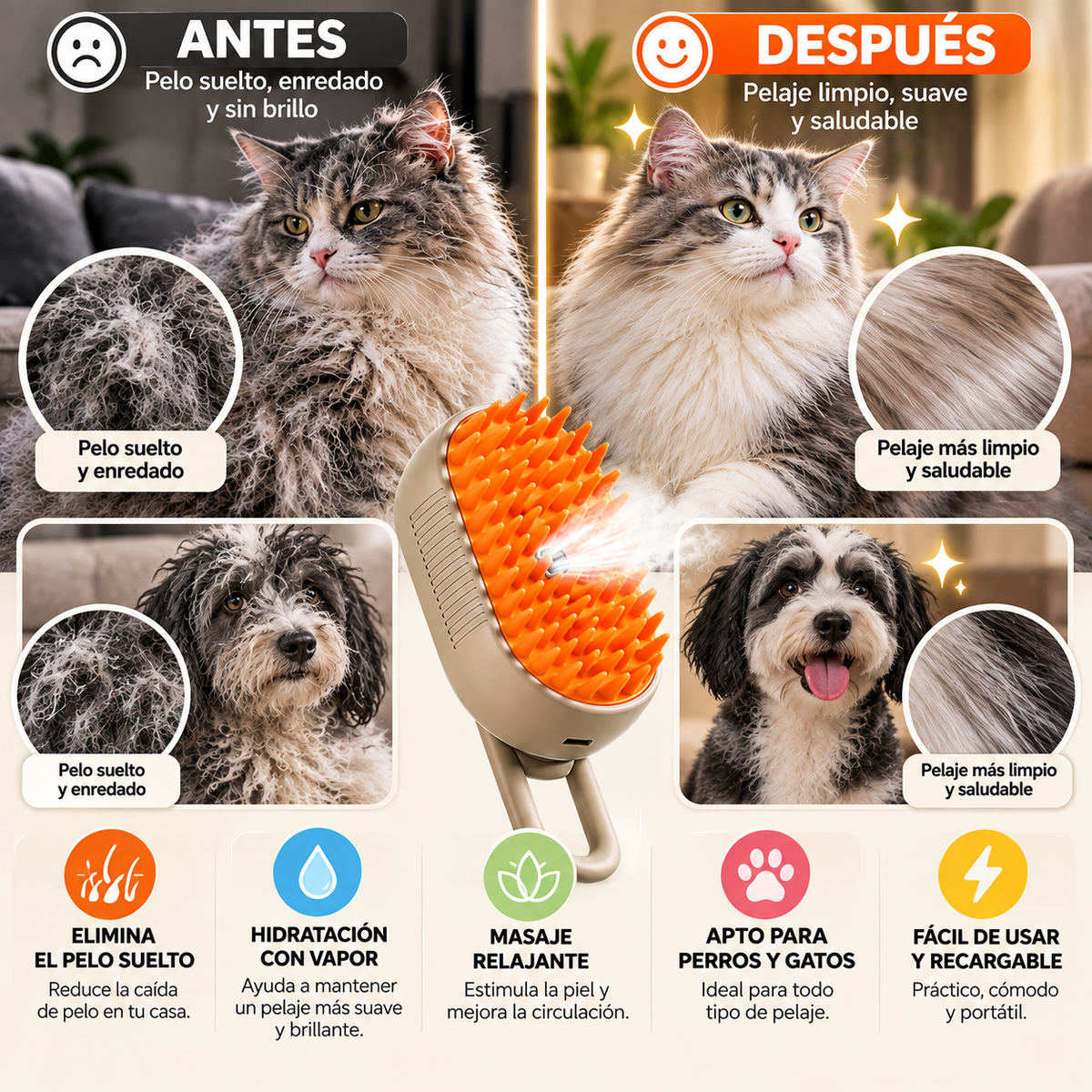 PETLUX™ | Cepillo de Vapor Para Tú Mascota