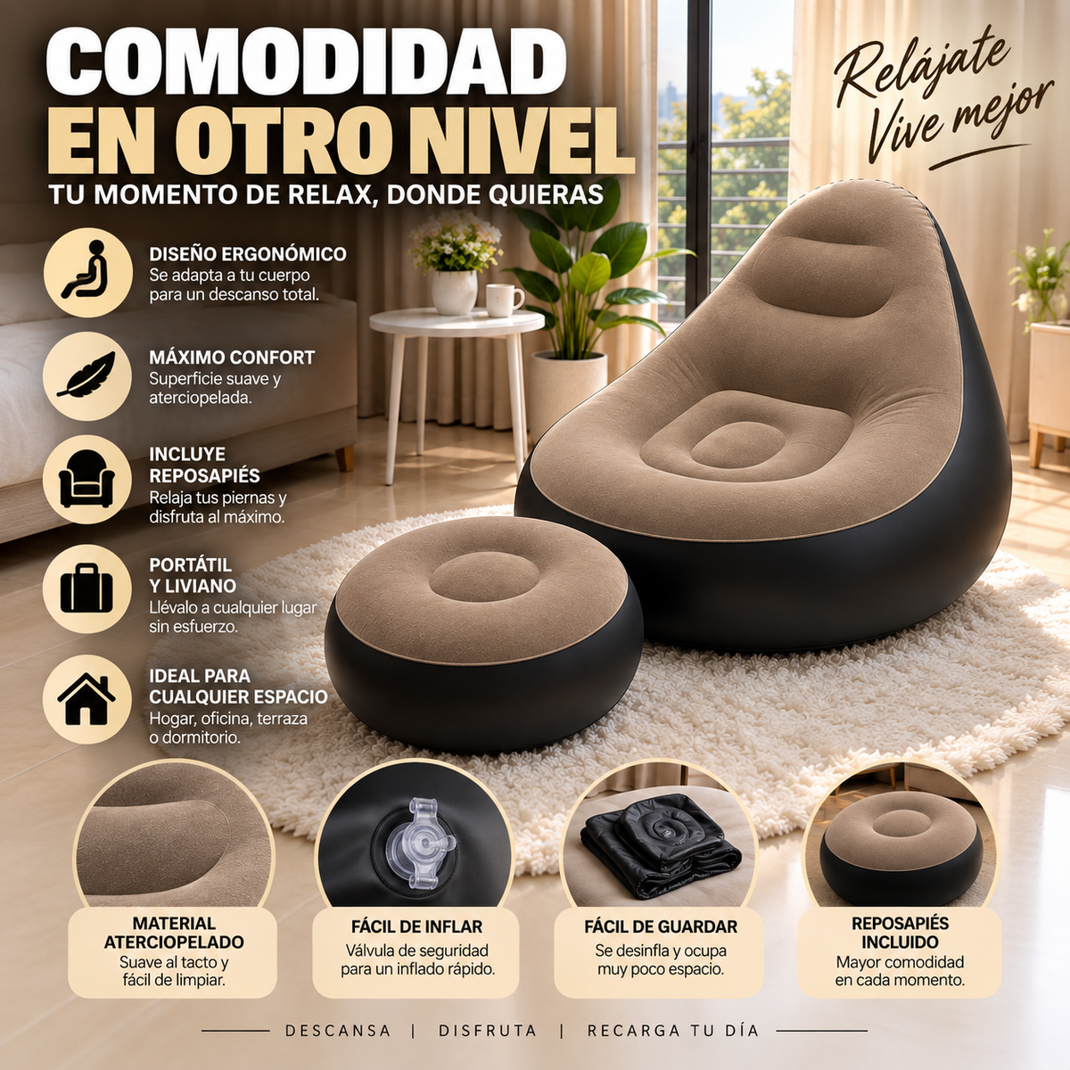 RELAXCLOUD™ | Sillón Inflable Premium