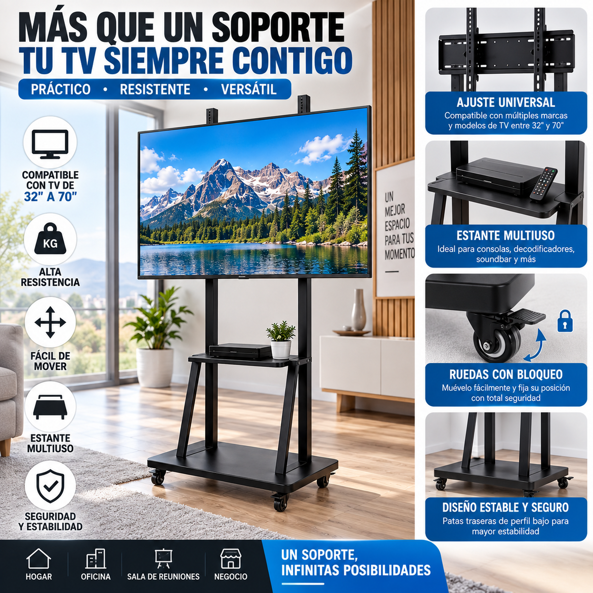 TV-MOVE PRO™ | Carro Soporte para Televisor